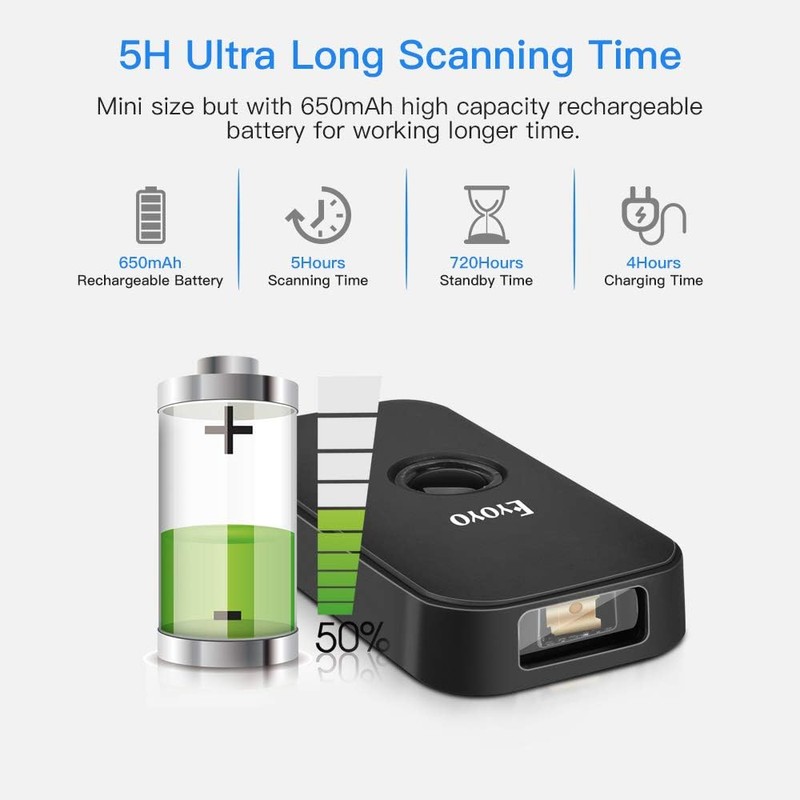 Eyoyo Mini 1D Bluetooth Barcode Scanner, 3-in-1 Bluetooth & USB