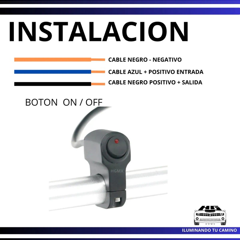 Switch Interruptor Para Moto Manillar On/off C/luz Metalico