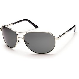 Suncloud Aviator Polarized Sunglasses, Silver, Medium