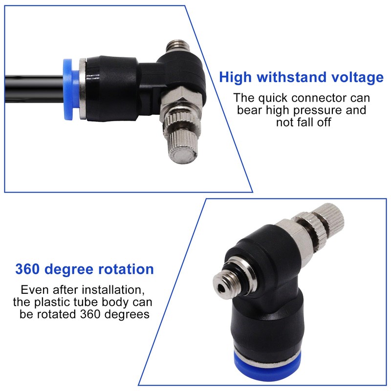 S SYDIEN Quick Connect Air Hose Fittings 5Pcs 6mm Tube