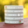 100 of Parkinson's Disease Awareness Bracelet Wristbands with Ribbon and