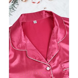 MEEYI 4 Pcs Girls Silky Pajamas Birthday Spa Party Wedding Soft Lounge Sets with Blindfold Hair Bands and Elastic Hair Scrunches (Rose, Tag 130)