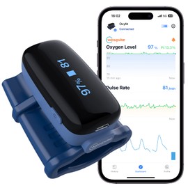 Wearpulse Oxímetro De Pulso Continuo Para Dedo, Monitor De Saturación De Oxígeno En Sangre Y Frecuencia Cardíaca Con Aplicación, Medidor De...        