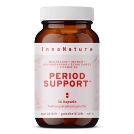 InnoNature Period Support Capsules | Period Complex to Support Your Period | 30 Capsules, Vegan, Vitamin B6, Ashwagandha, Yarrow Herb etc.