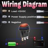 Round Rocker Switch, 12V Toggle Switch, Waterproof Lighted LED On/Off