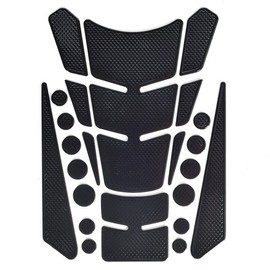 1 Set Black Universal 3D Motorcycle Gas Tank Sticker, Fuel Tank Protector Decal Pad Self-adhesive and Waterproof