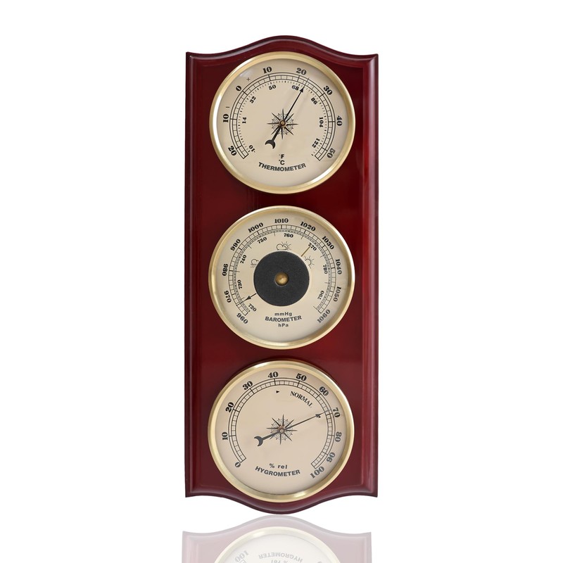 Classic Analog Weather Station-Home Barometers-Indoor Barometer-Barometer Hygrometer Thermometer-Traditional Weather Indicators-Home