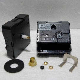 New Replacement UTS Euroshaft Quartz Clock Movement (Shaft Length 13 mm) (Minute Hand Fixing Nut Black Closed)