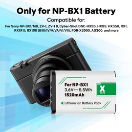 OHZHAO 2 Pack NP-BX1 Battery with Charger, 1520mAh Battery for Sony NP-BX1/M8, ZV-1, ZV-1 II, Cyber-Shot DSC-HX80, HX90V, HX95, HX99, RX1, RX1R II, RX100 (II/III/IV/V/VA/VI/VII), FDR-X3000, HDR-AS50