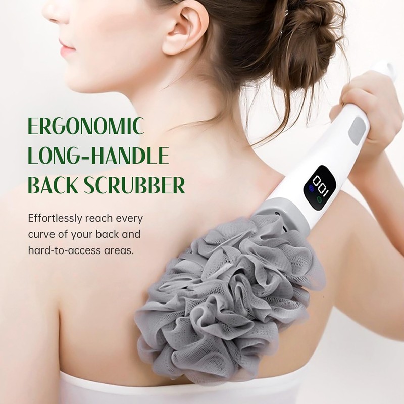 Pecait Electric Body Brush, African Bath Sponge Back Scrubber for