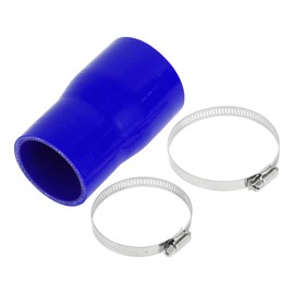 X AUTOHAUX 1 Set 70-60mm/2.75"-2.36" ID 127mm/5" Length 0 Degrees Blue Car Silicone Hose with Clamps Coolant Hose Universal