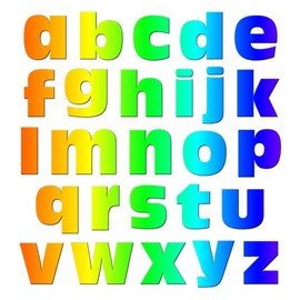 Graphics and More Alphabet Letters Lowercase Novelty Gift Locker Refrigerator Vinyl Magnet Set, Rainbow
