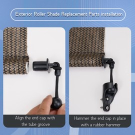 Lihopefe Sun shading components Bunge kit and end cover, weather resistant, suitable for Coolaroo outdoor roller blinds, outdoor blinds, and roller blinds (Black, Bungee Kit-1Sets)