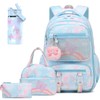 Scothen Backpack for Girls, 4PCS Rainbow Butterfly Girls Backpacks with