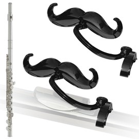 [2 Pack] Clip-On Mustache For Flutes - Includes Protective Case - Made To Fit All Flutes - Perfect Accessory For Musicians Of All Ages