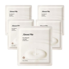 About Me About Me Rice Makgeolli Gel Mask - Hydrating Face Mask with Fermented Rice Wine for Smooth, Bright Skin, Vegan (5 Sheets)