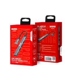 Marvo UH-ATC01 USB Hub, 4-Port Multiport Docking Station, USB-A to 4×USB-A, Compact