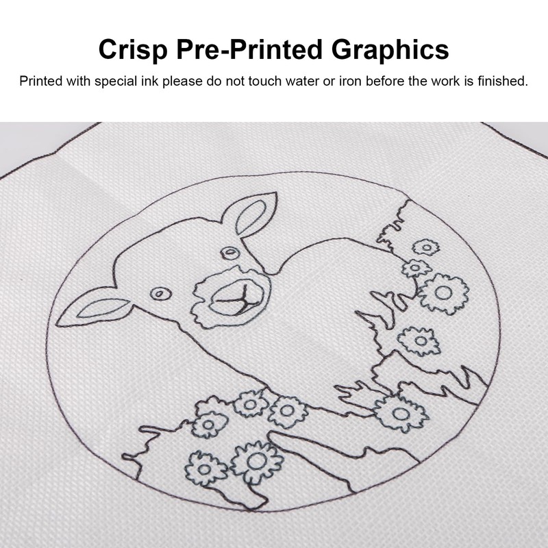 Embroidery Kit with Sheep Pattern, Hand Punching Adult Craft Kits,Tapestry