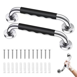 2pcs Agarraderas Para BañO Adulto Mayor, Barra De Seguridad Para Baño, Acero Inoxidable, 15inch/40cm, Silicona Antideslizante, Capacidad De Carga 500LBS, para Baño, Escalera, Pasillo, Aseo
