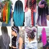 ColorfulPanda 3 Pieces Ombre Black Cyan Jumbo Braid Synthetic Hair