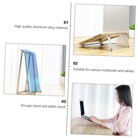 LABRIMP Hollowed Aluminum Alloy Laptop Stand Slip Design Multi Functional Holder for Notebooks and Tablets Supports Up to Devices for Desk Storage and Ventilation