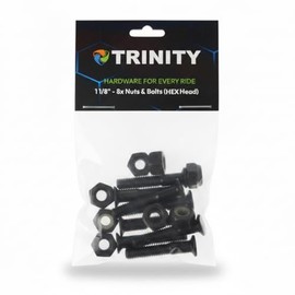 Trinity Skateboard Hardware – 8 X viti & Lock Nuts – Tenuta sicura (esagono incassato, 1 1/8")