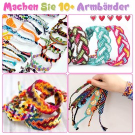 modacraft Friendship Bracelets Craft Set with Beads Cotton Yarn Cords Woven Board Illustrated Instructions Friendship Bracelets Craft Braiding Set for Children from 8 Years Birthday Gift