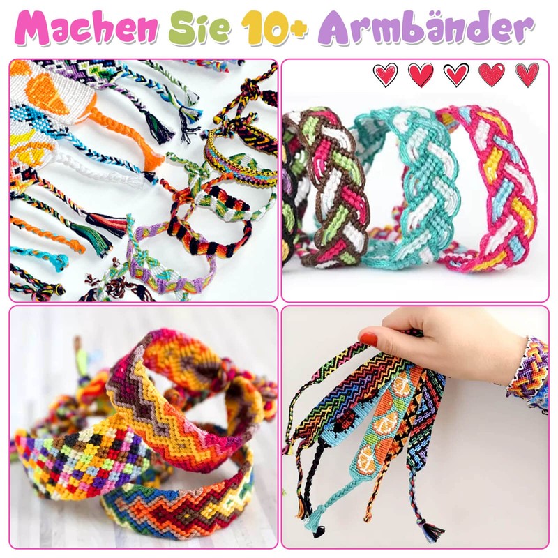 modacraft Friendship Bracelets Craft Set with Beads Cotton Yarn Cords