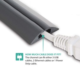 UT Wire UTW-CPM5-GY Compact Cord Protector with Single Channel, 5', Grey