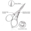 Allpdesky 2 Pieces Stainless Steel Scissors Anti-Rust Folding Scissors Glasses-Shaped