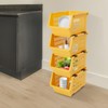 RENFANSHOP 4-Pack Stackable Plastic Storage Baskets - Open Front Organizer