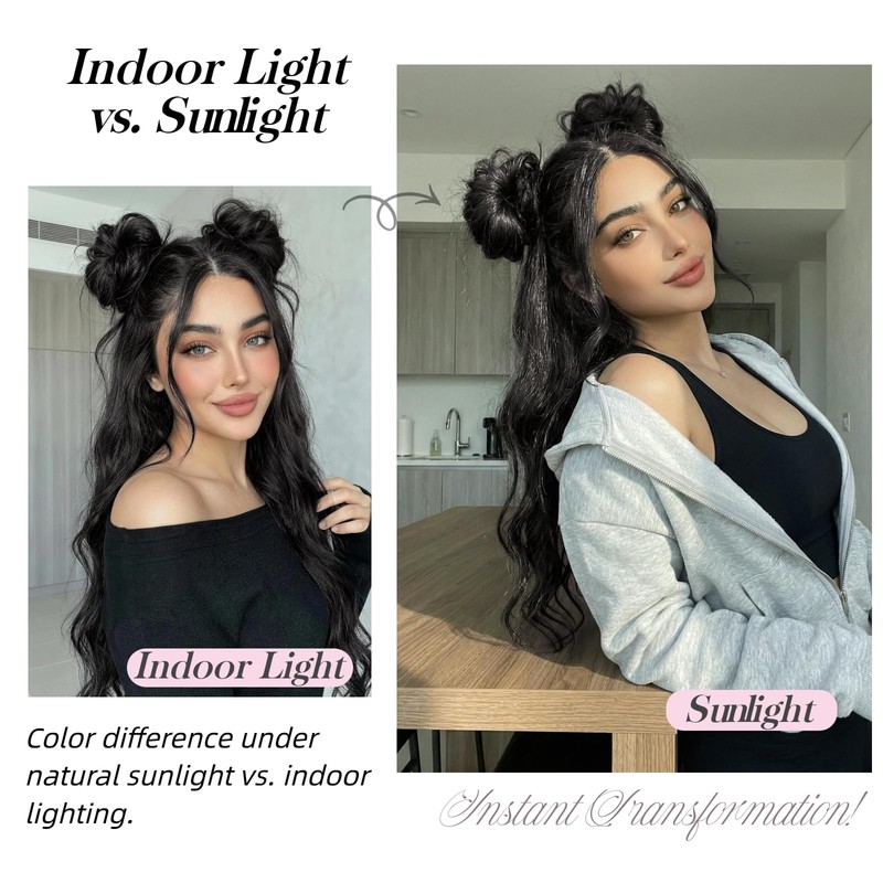 Space Buns Hair Piece 2 Pack Messy Bun Extension Claw