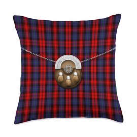 Scottish Clan MacLachlan Tartan Plaid With Sporran Throw Pillow