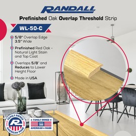 Randall Manufacturing Co., Inc Prefinished Oak Overlap Threshold 3 1/2inches Wide x 5/8inches Thick with 5/16inches High Overlap (3 FT [36inches] Long)