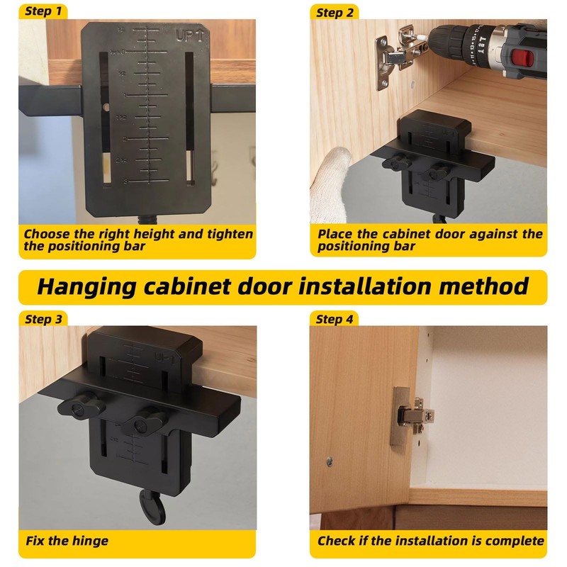 Cabinet Door Installation Positioner, Adjustable Cabinet Hardware Jig, Versatile Hardware