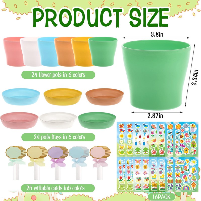 Garden Paper Pot Craft Kit, 24 Durable Resin Garden Pot
