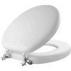 Mayfair Round Cushioned Toilet Seat with Chrome Hinges Easy Clean