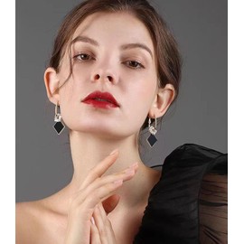 Black Earrings For women,Statement Earrings Hypoallergenic Earrings, Black And Gold Earrings Trendy Earrings,Dangle Earrings For Women