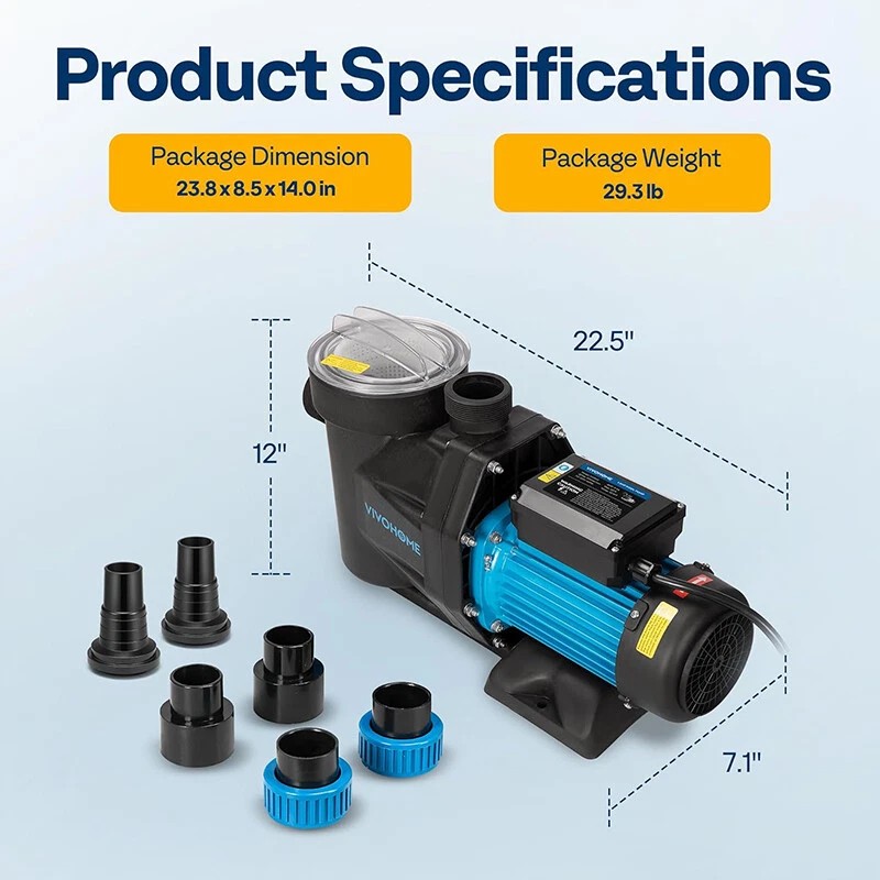 Unbranded 1.5HP 6360GPH Self Primming Swimming Pool Pump In/Above ground