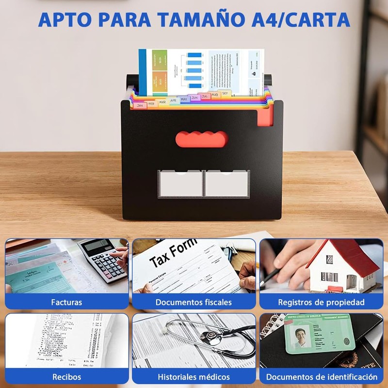 25 Carpeta de Archivos, Organizador de Documento A4 de Escritorio