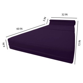 Amfuton Purple Sleeper Chair Folding Foam Beds, Lounger Studio Bed 6 x 32 x 70