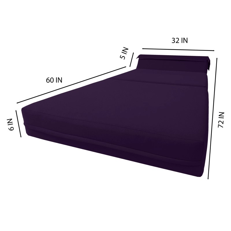 Amfuton Purple Sleeper Chair Folding Foam Beds, Lounger Studio Bed