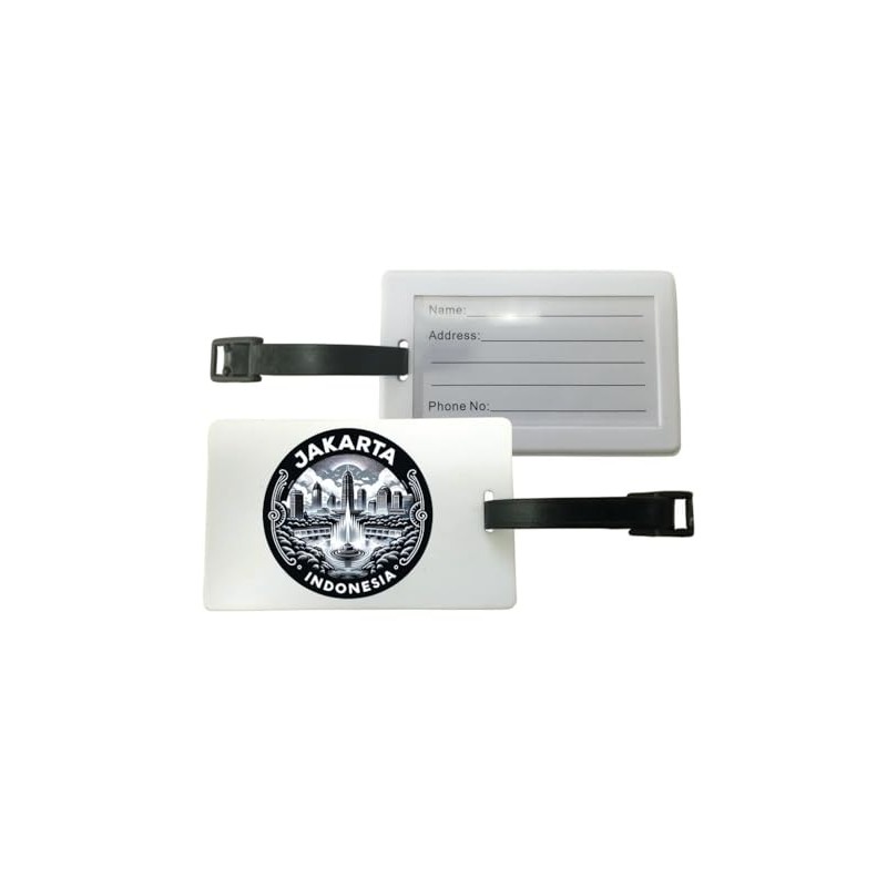 Jakarta Indonesia Travel Souvenir Destination Luggage Tag 2-Pack