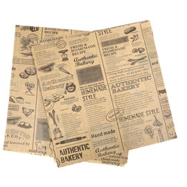 SHOWERORO 50 Pack Vintage Decor Food Packing Paper - Ideal for Picnics - BBQs - Churches - Restaurants - Greaseproof Burger Wrapping Paper - Food Basket Liner - Sandwich - Hot Dog - Bread and
