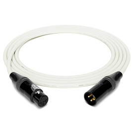 enoaudio Mogami 2534 Quad Professional Studio Cable Balanced Microphone | Neutrik Gold XLR Female - XLR Male | HiFi, White, 0.5 m