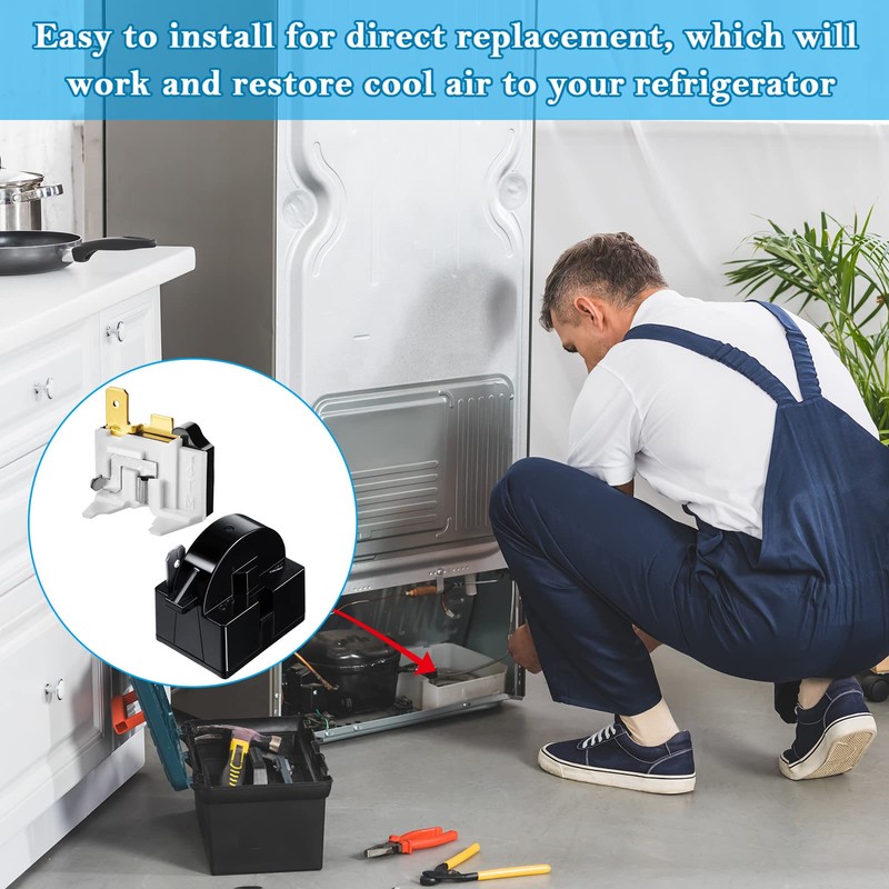 Mudder QP2-4.7 PTC Starter Relay 1 Pin Refrigerator Starter Relay