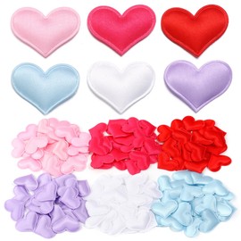 Hrlace Heart Confetti Pack of 100 Heart Sponge Heart-Shaped 3D Confetti Hearts Decoration Confetti Fabric Love Heart Table Decoration for Valentine's Day, Anniversary Dating, Wedding Bed, Birthday