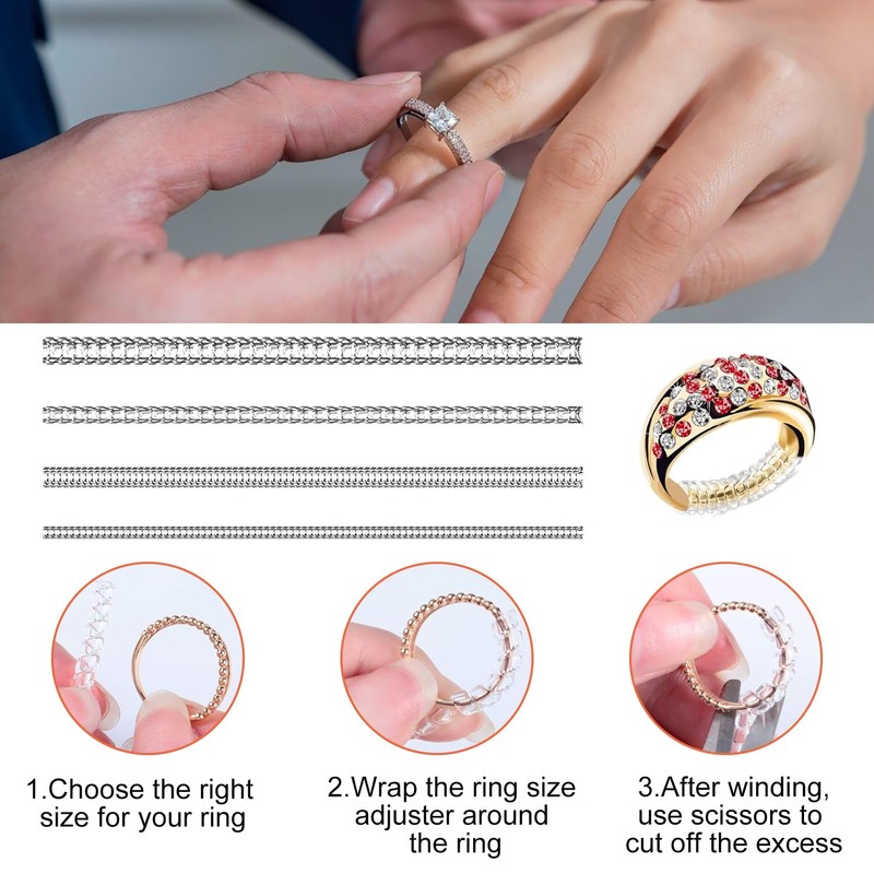 YPYMOD Ring Size Adjuster Set, Ring Sizer, Ring Spacer, Invisible