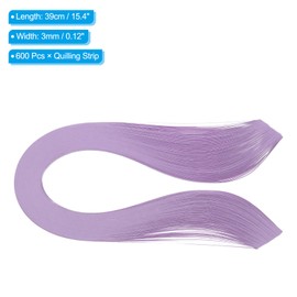 PATIKIL 600pcs Quilling Strips Paper 1/8"(3mm) 39cm Origami Paper Quilling Strip for Art DIY Hand Craft Christmas, Light Purple