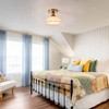 JFZANMUA 1 Light Brass Ceiling Light Fixture Vintage Close to